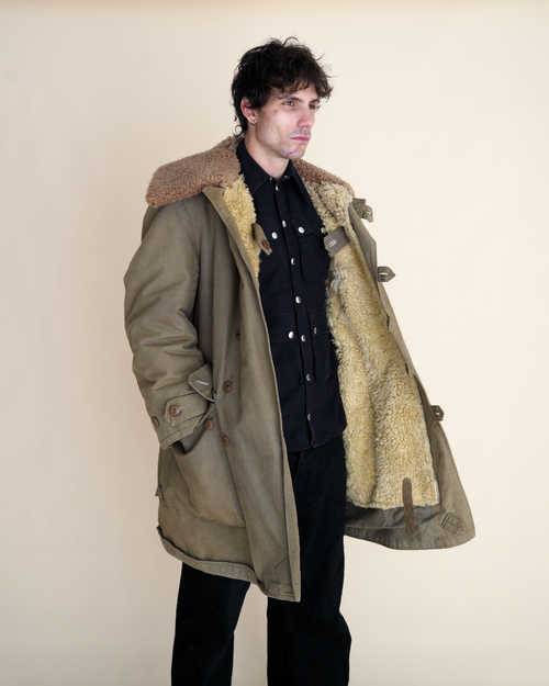 1940s Swedish Army “Livpäls” Sheepskin-Lined Field Coat