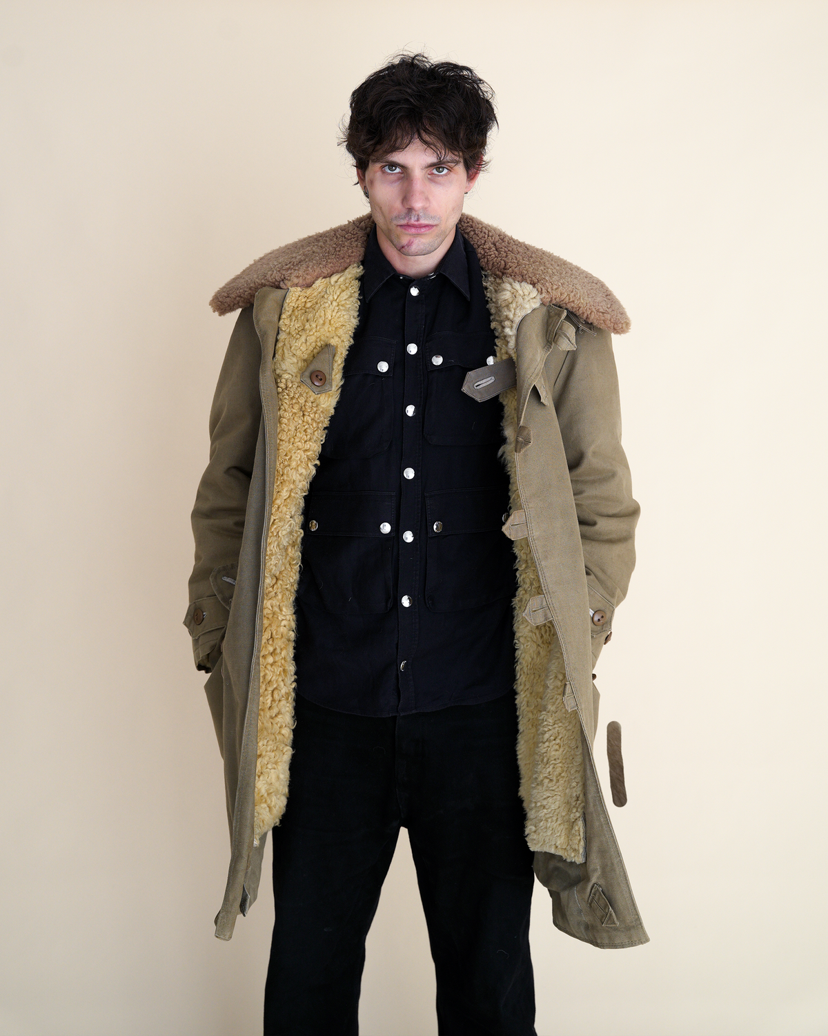 1940s Swedish Army “Livpäls” Sheepskin-Lined Field Coat