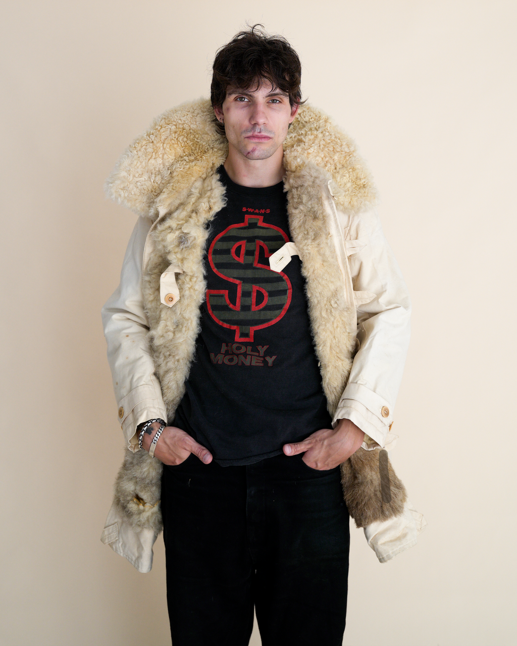 1940s Swedish Army m/1913 “Livpäls” Sheepskin-Lined Winter Coat