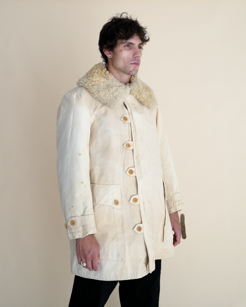 1940s Swedish Army m/1913 “Livpäls” Sheepskin-Lined Winter Coat