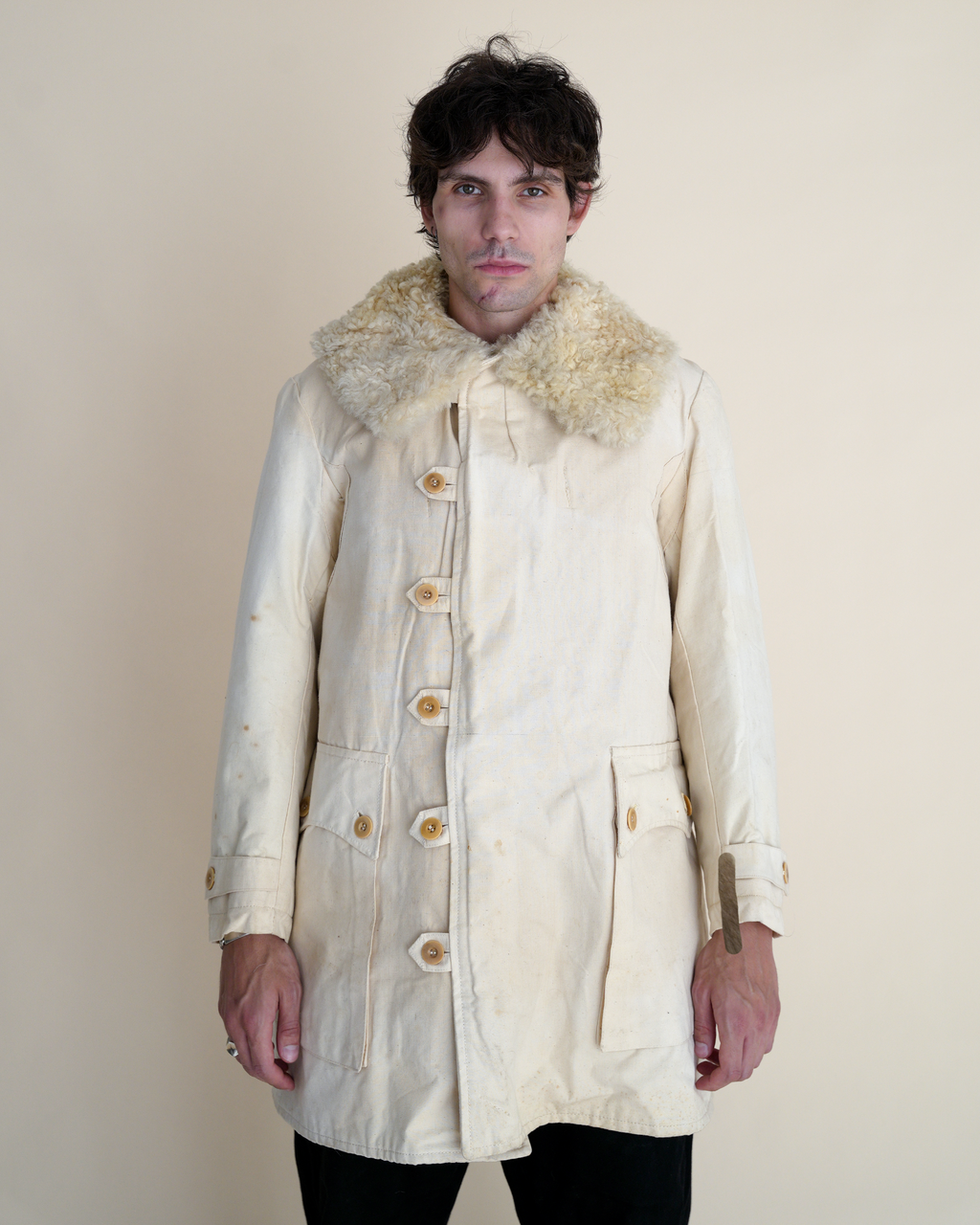 1940s Swedish Army m/1913 “Livpäls” Sheepskin-Lined Winter Coat