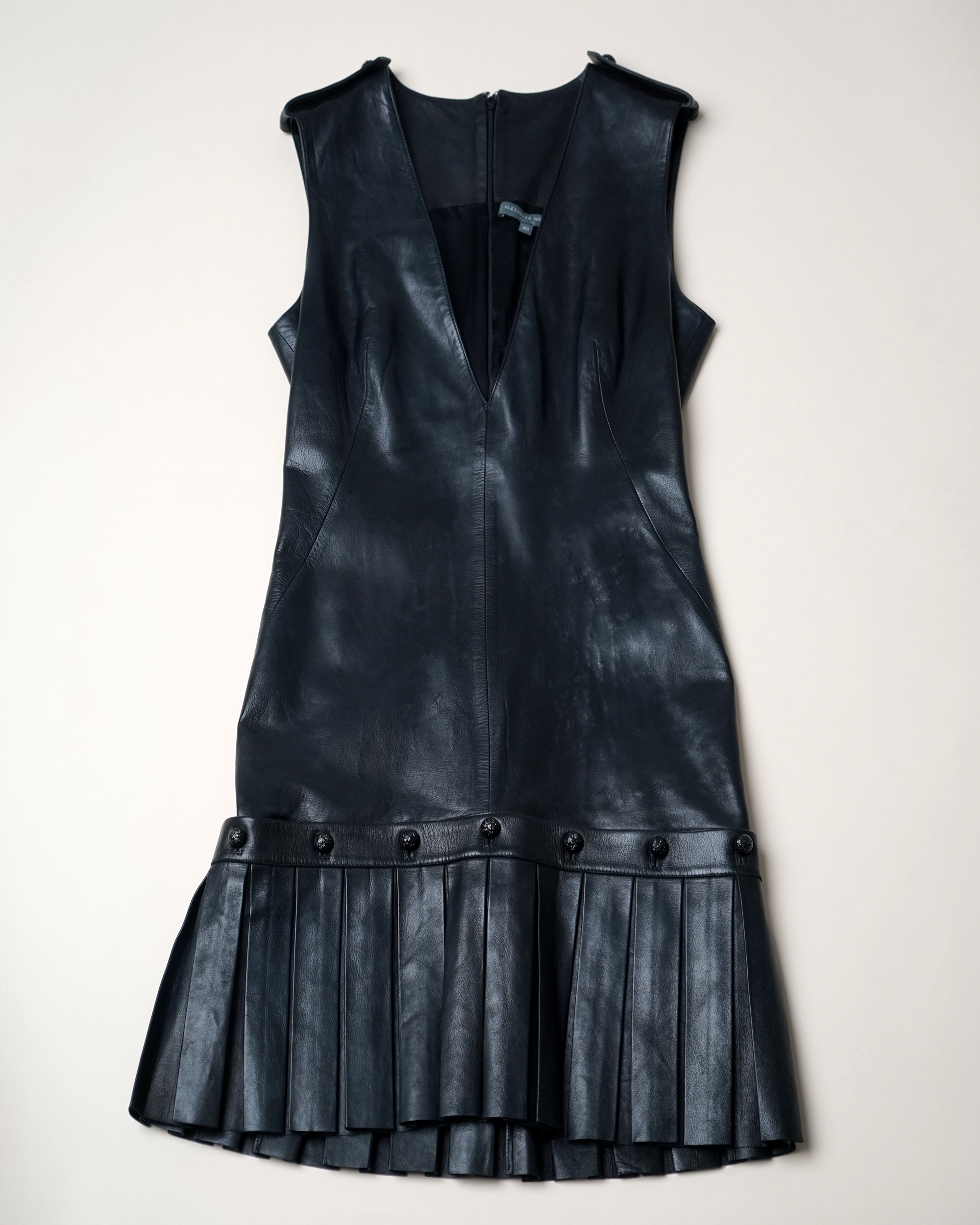 Alexander McQueen two-way Leather Mini Dress