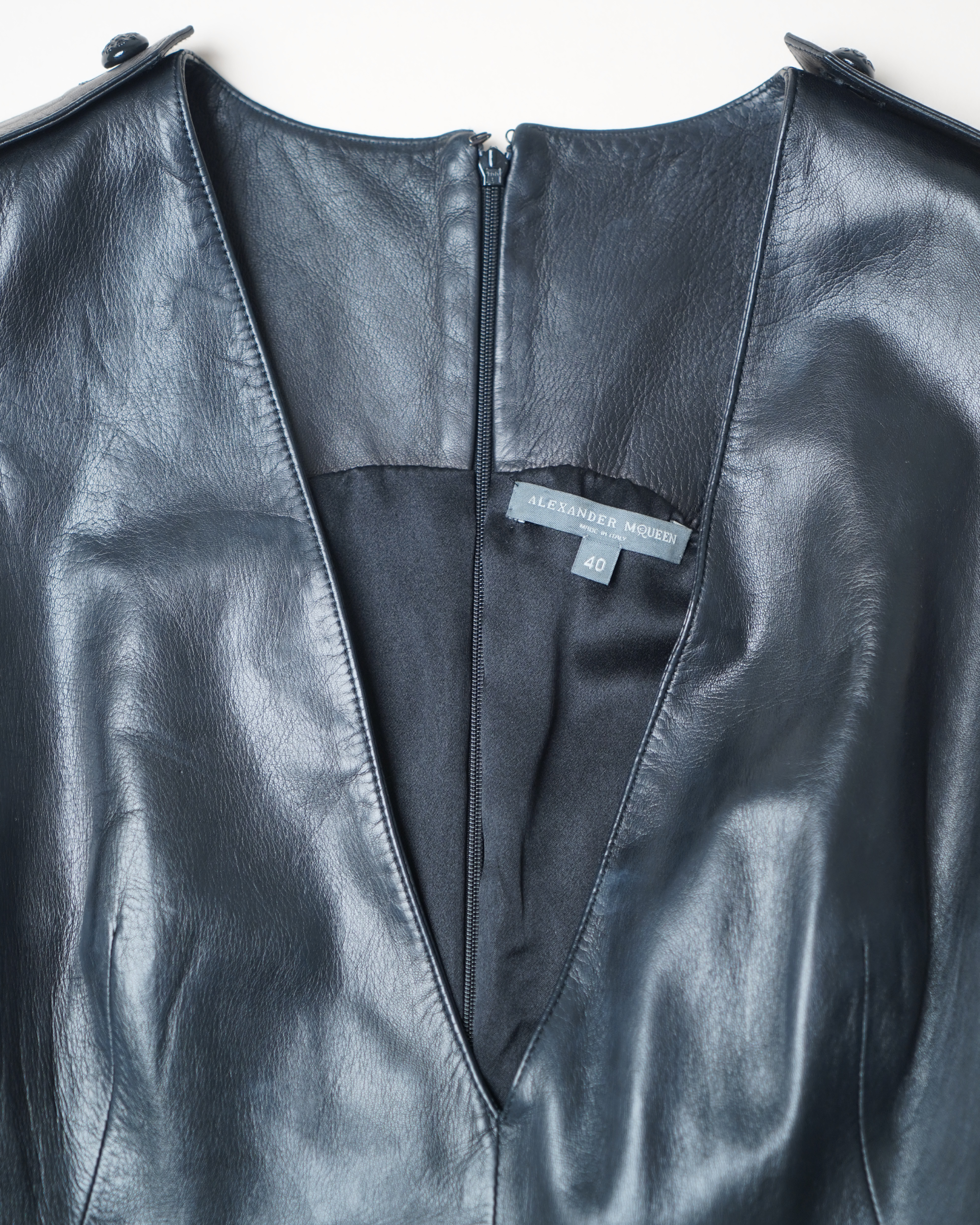 Alexander McQueen two-way Leather Mini Dress