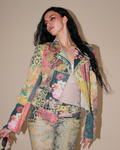 Roberto Cavalli "Patchwork" print biker jacket