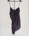 AllSaints Spitalfields iridescent "two-tone" silk-blend draped dress