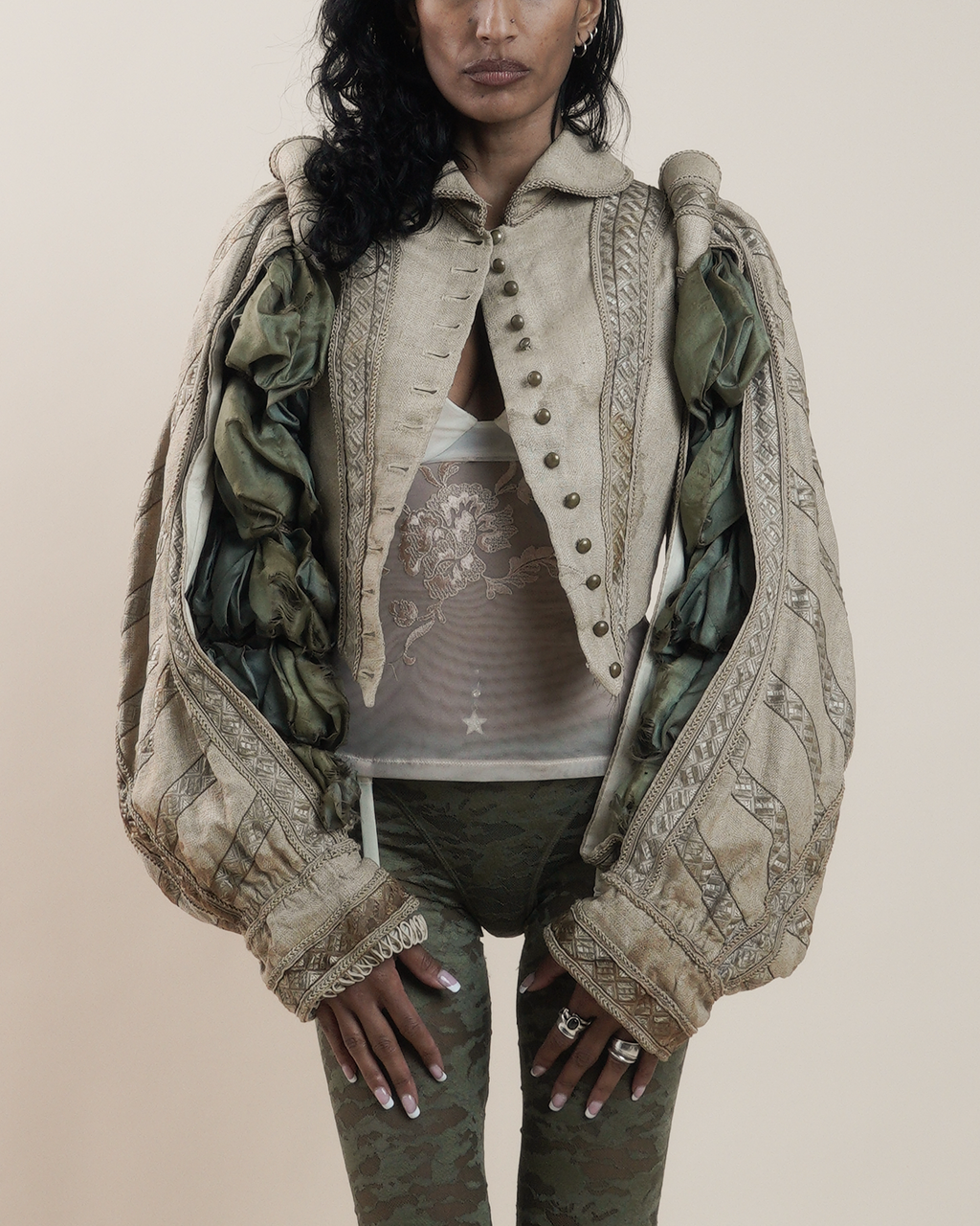 Antique 19th Century Theatrical Renaissance-Revival Slash Sleeved Jacket