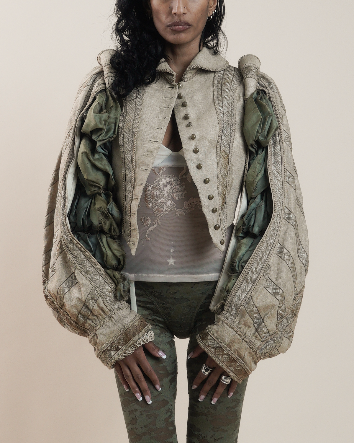 Antique 19th Century Theatrical Renaissance-Revival Slash Sleeved Jacket