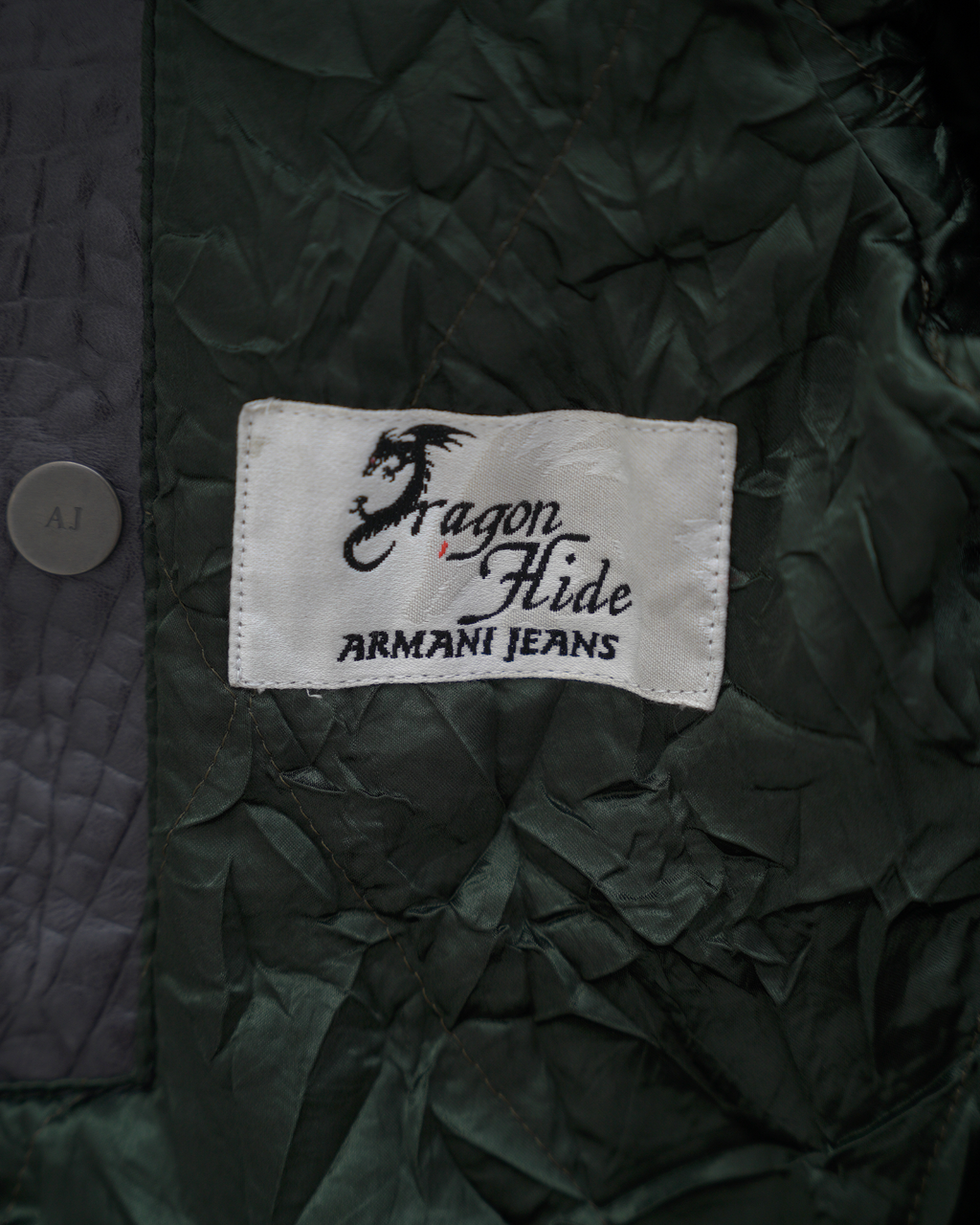 Archival Armani Jeans FW1998 “Dragon Hide” Suede Moto Jacket