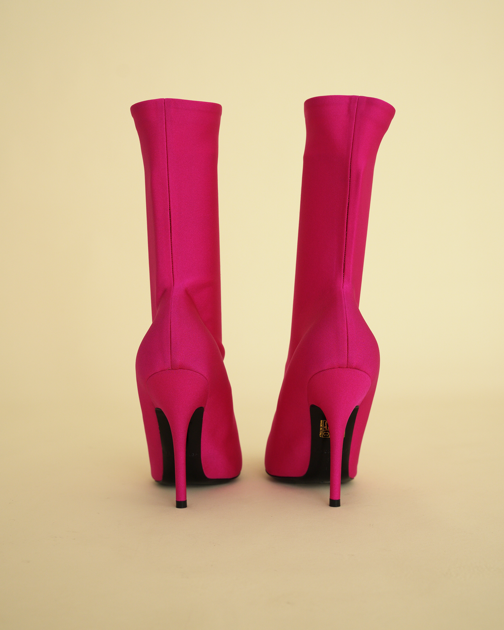 Balenciaga "Knife" Fluo Pink Lyrcra Ankle Boots