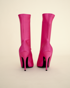 Balenciaga "Knife" Fluo Pink Lycra Ankle Boots