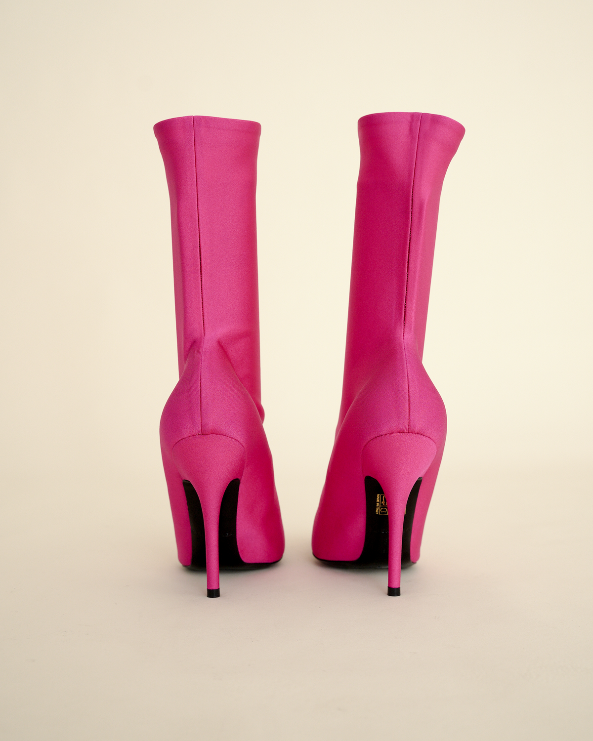 Balenciaga "Knife" Fluo Pink Lycra Ankle Boots