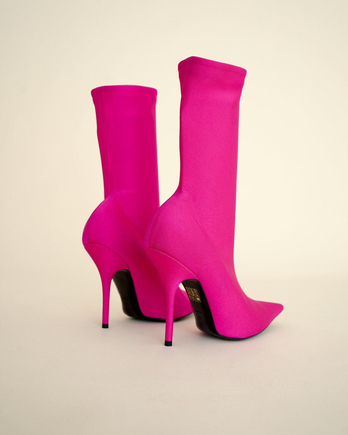 Balenciaga "Knife" Fluo Pink Lycra Ankle Boots