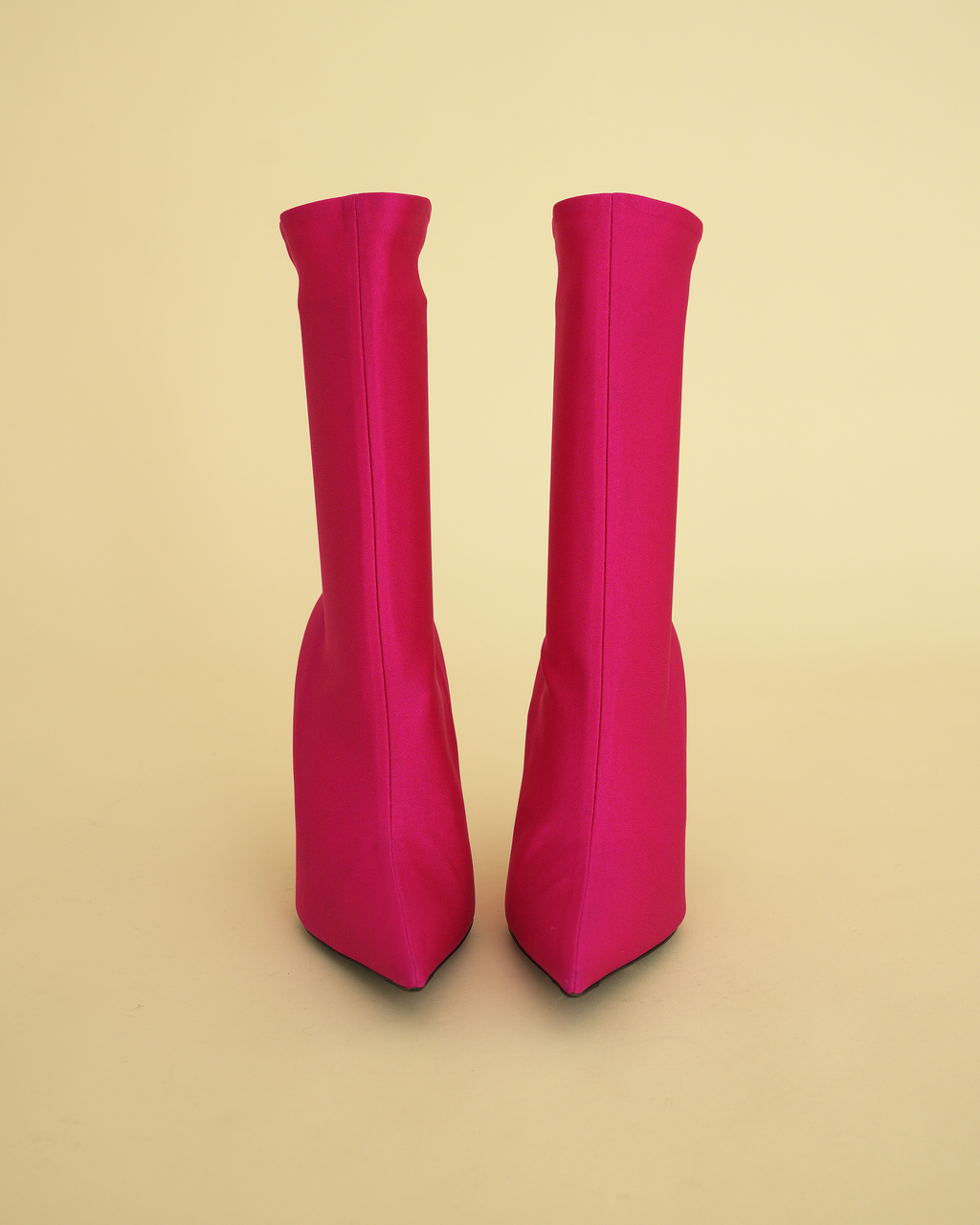 Balenciaga "Knife" Fluo Pink Lyrcra Ankle Boots