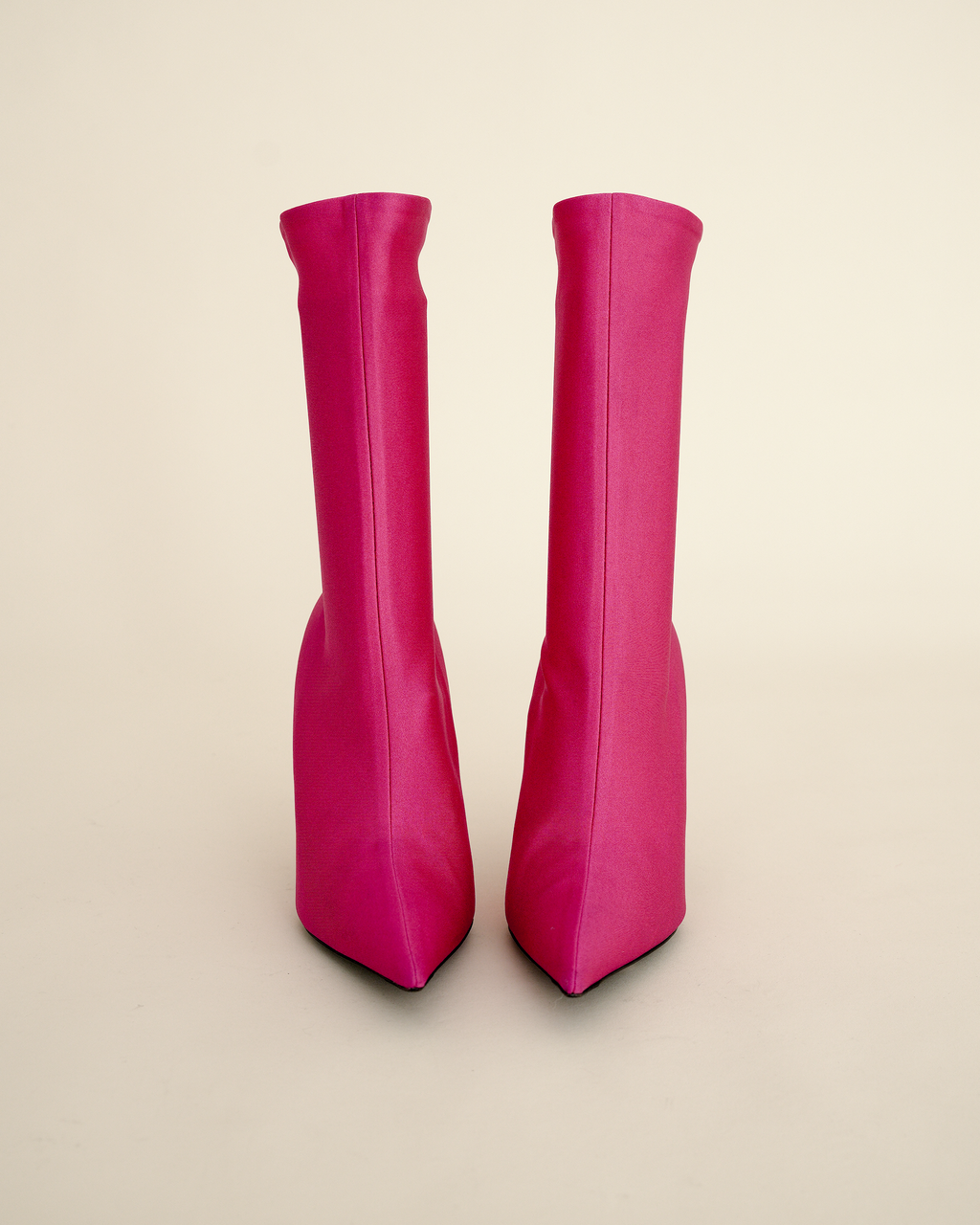 Balenciaga "Knife" Fluo Pink Lycra Ankle Boots