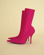 Balenciaga "Knife" Fluo Pink Lyrcra Ankle Boots
