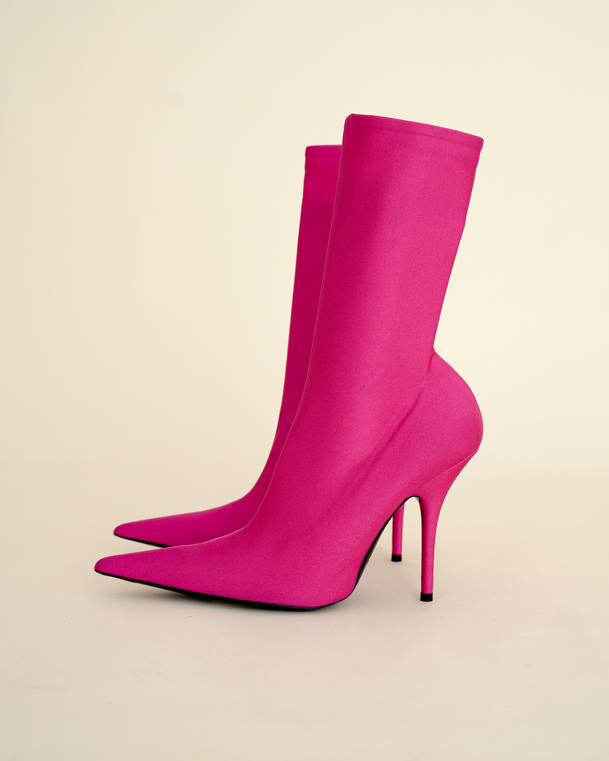 Balenciaga "Knife" Fluo Pink Lycra Ankle Boots