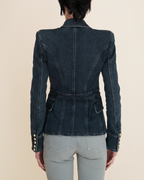 Balmain Double-Breasted 6-Button Denim Blazer
