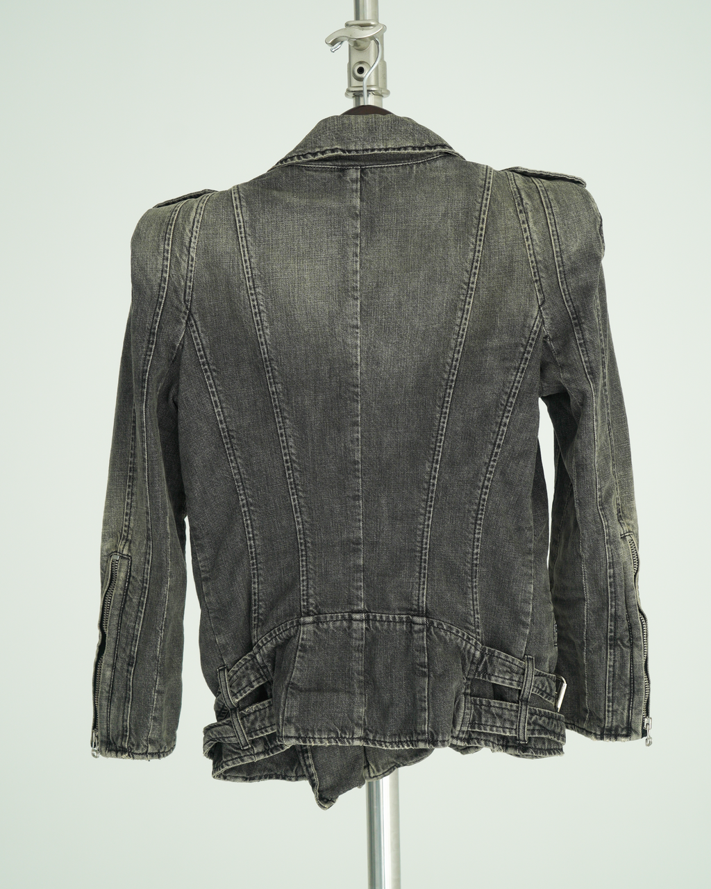 Balmain faded denim biker jacket