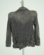 Balmain faded denim biker jacket