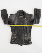 Balmain faded denim biker jacket