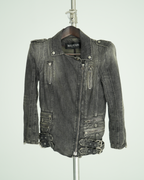 Balmain faded denim biker jacket