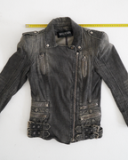Balmain faded denim biker jacket