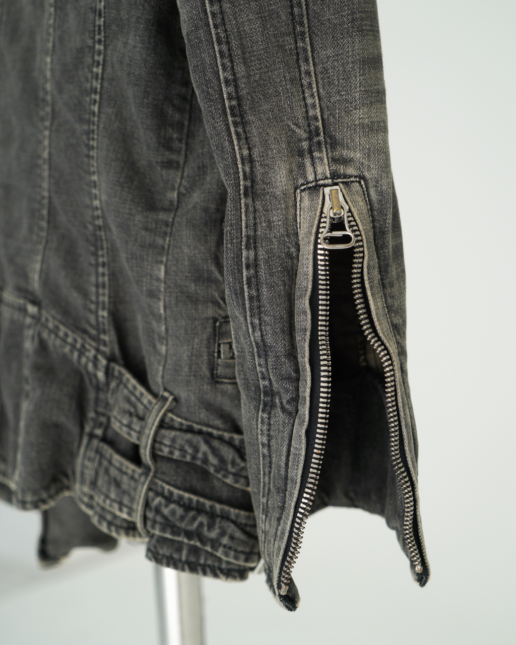Balmain faded denim biker jacket