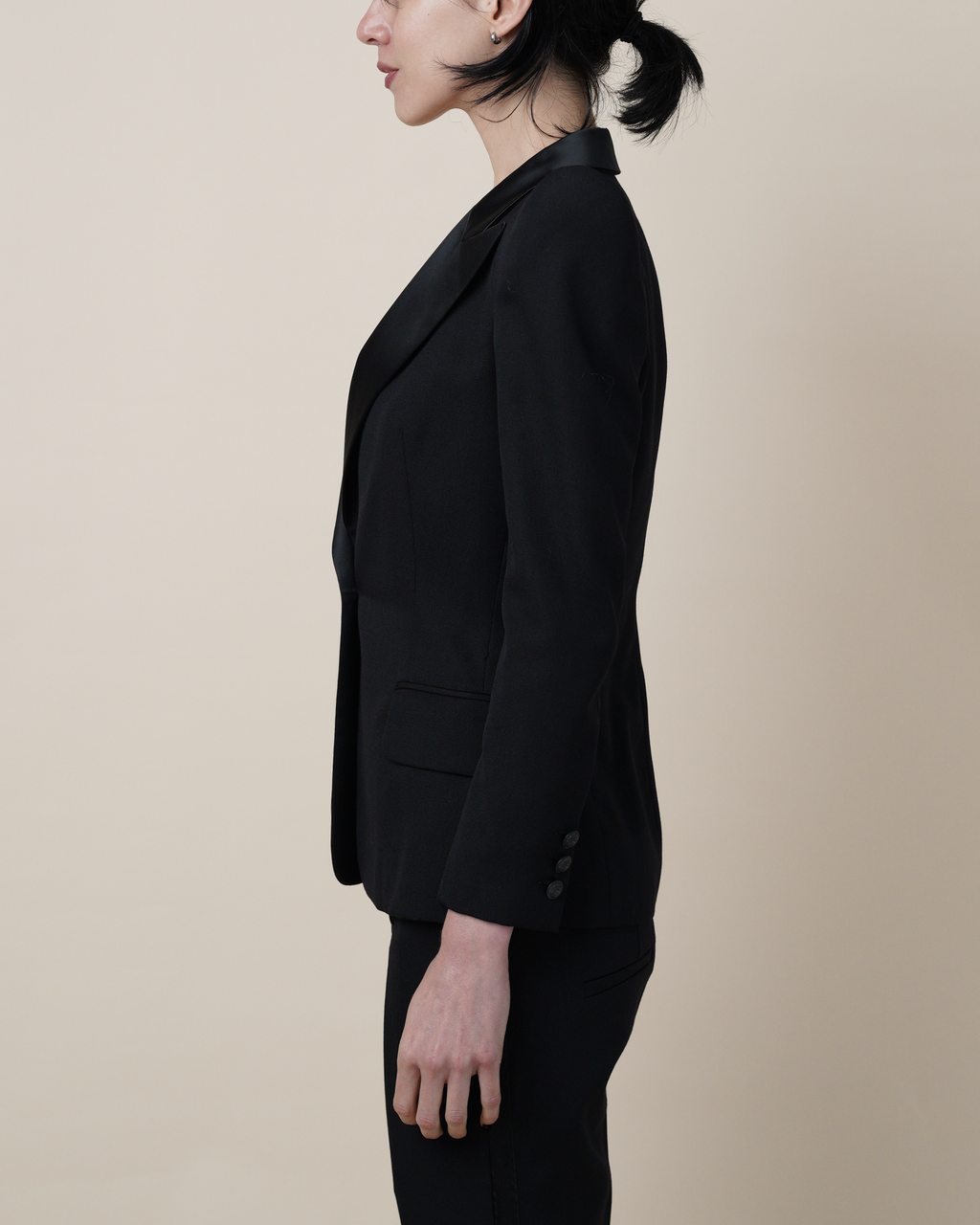 Balmain Sculptural Pagoda-Shoulder Tuxedo Suit