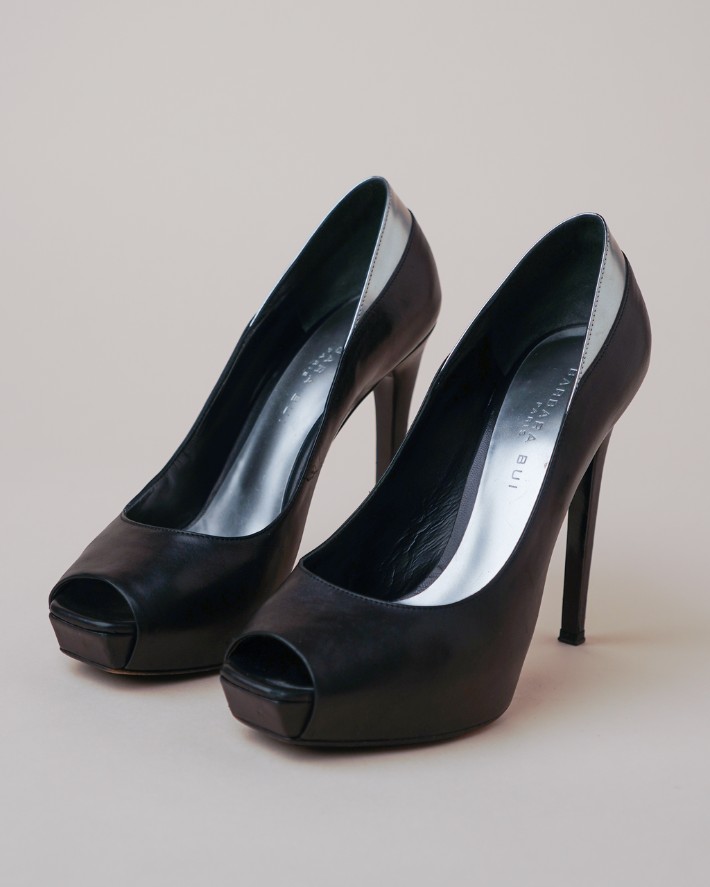 Barbara Bui Black Leather Platform Pumps
