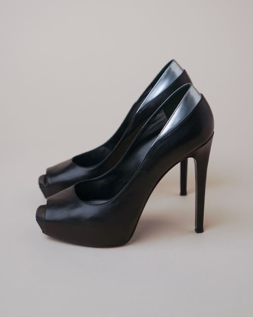 Barbara Bui Black Leather Platform Pumps
