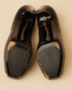 Barbara Bui black leather platform pumps