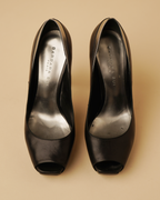 Barbara Bui black leather platform pumps
