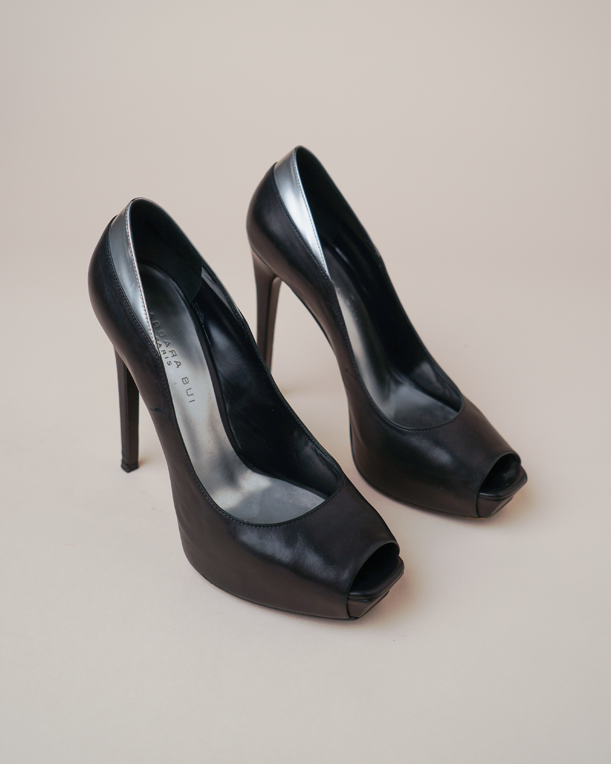 Barbara Bui Black Leather Platform Pumps