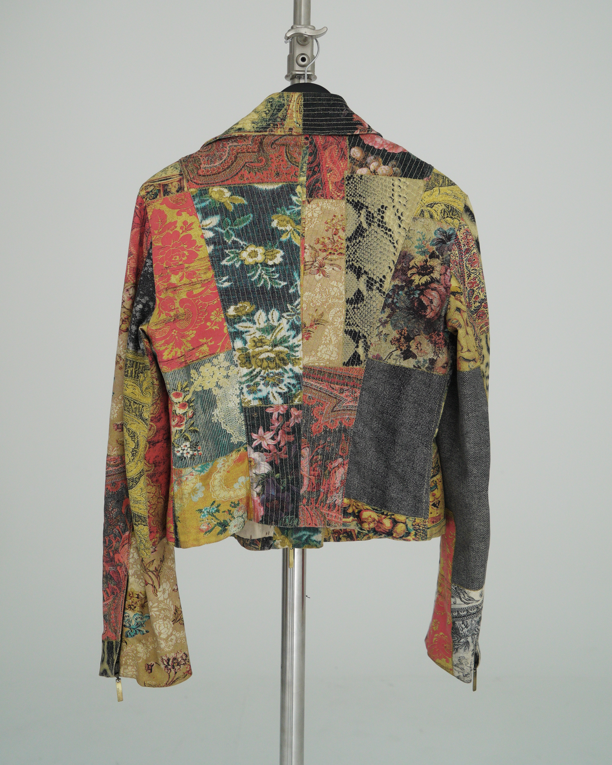 Roberto Cavalli "Patchwork" print biker jacket