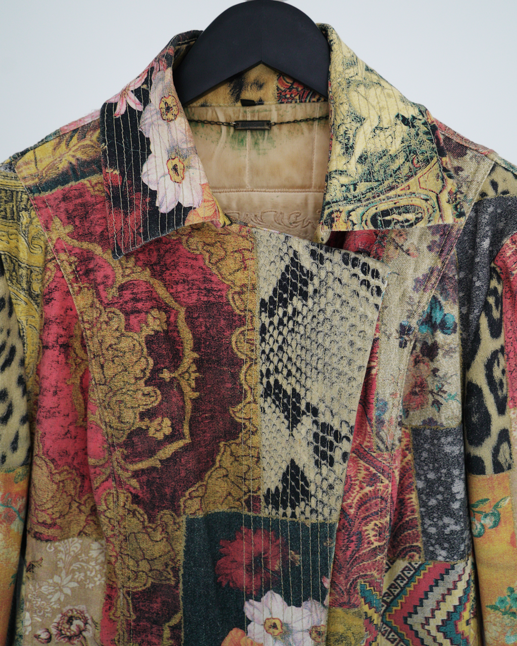 Roberto Cavalli "Patchwork" print biker jacket