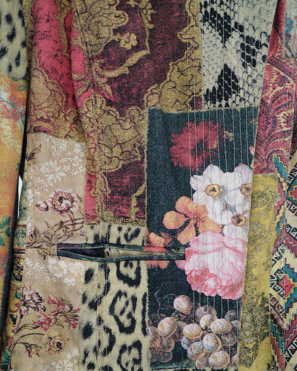Roberto Cavalli "Patchwork" print biker jacket