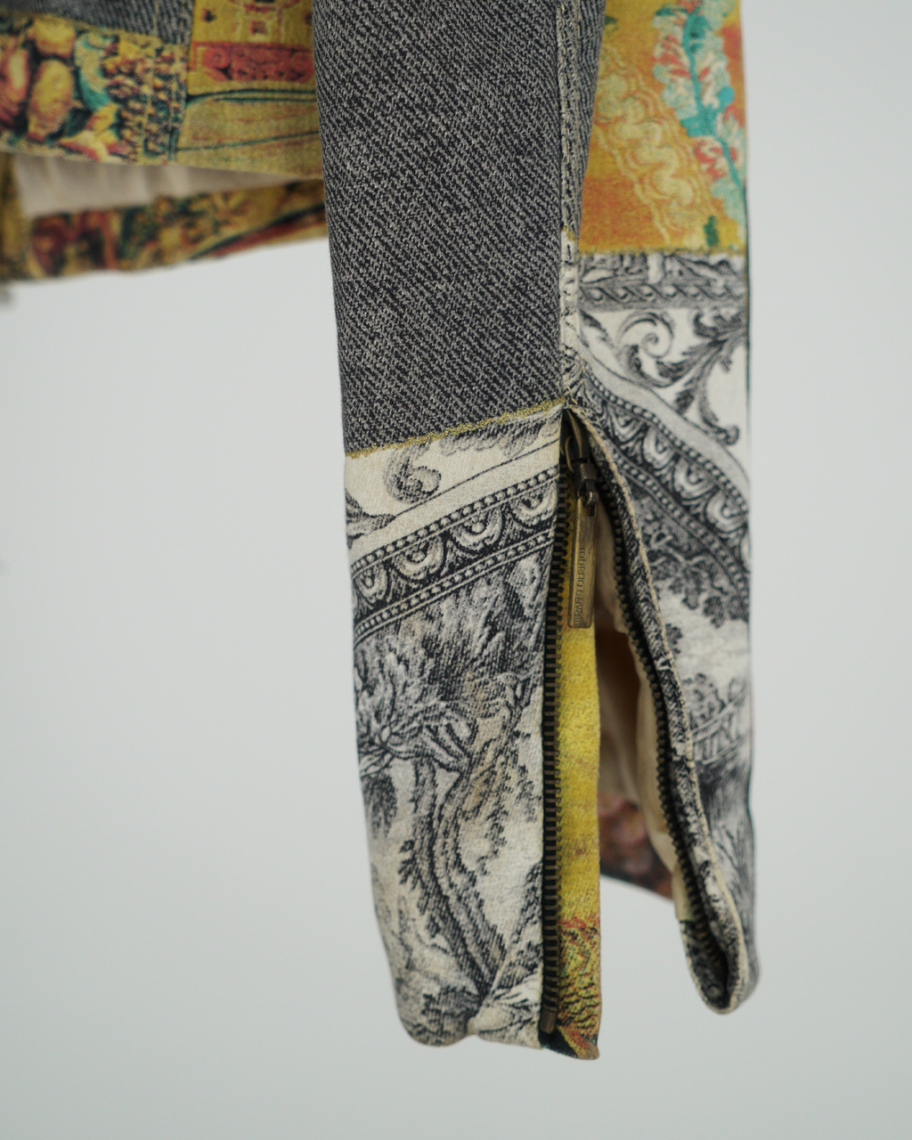Roberto Cavalli "Patchwork" print biker jacket
