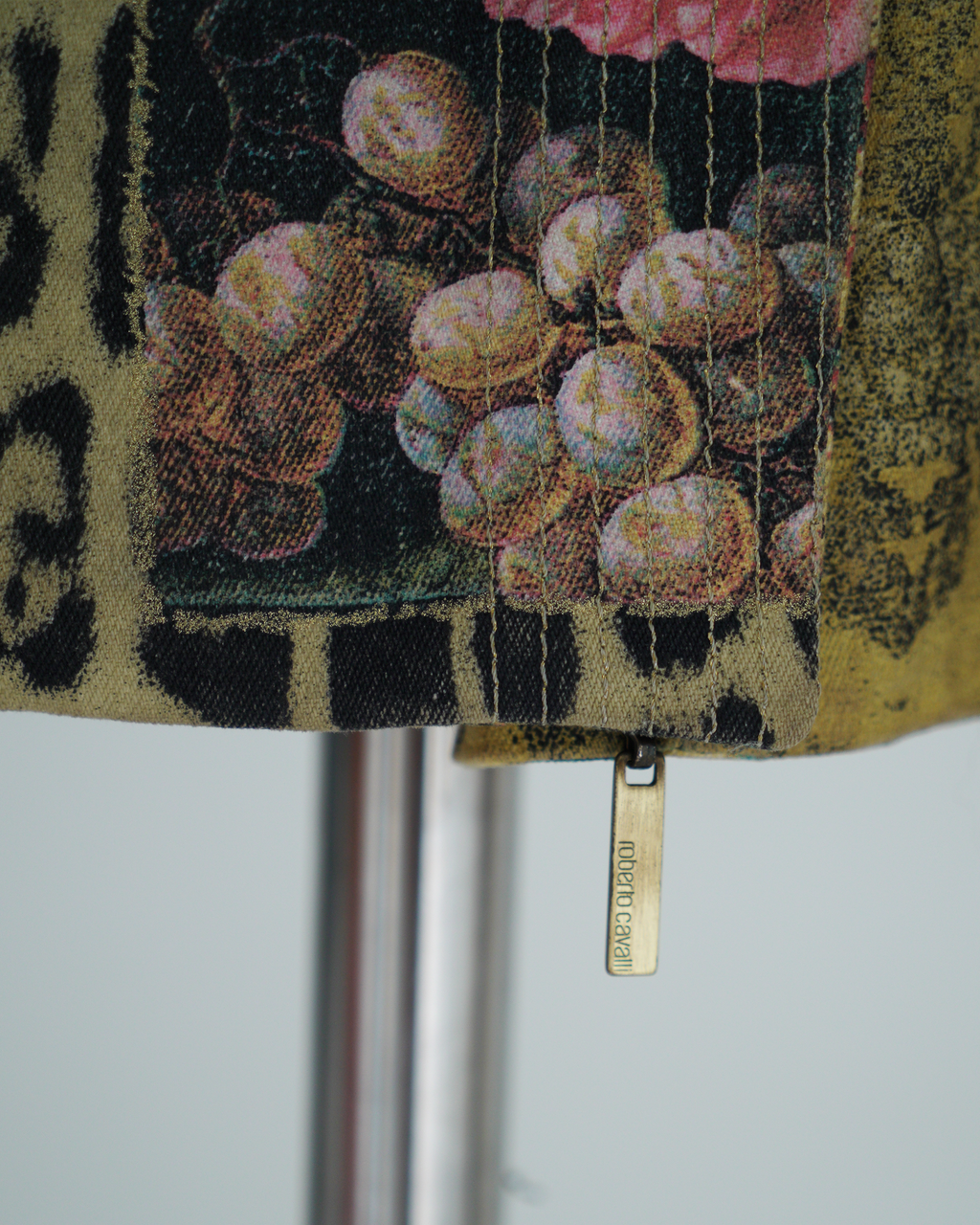 Roberto Cavalli "Patchwork" print biker jacket