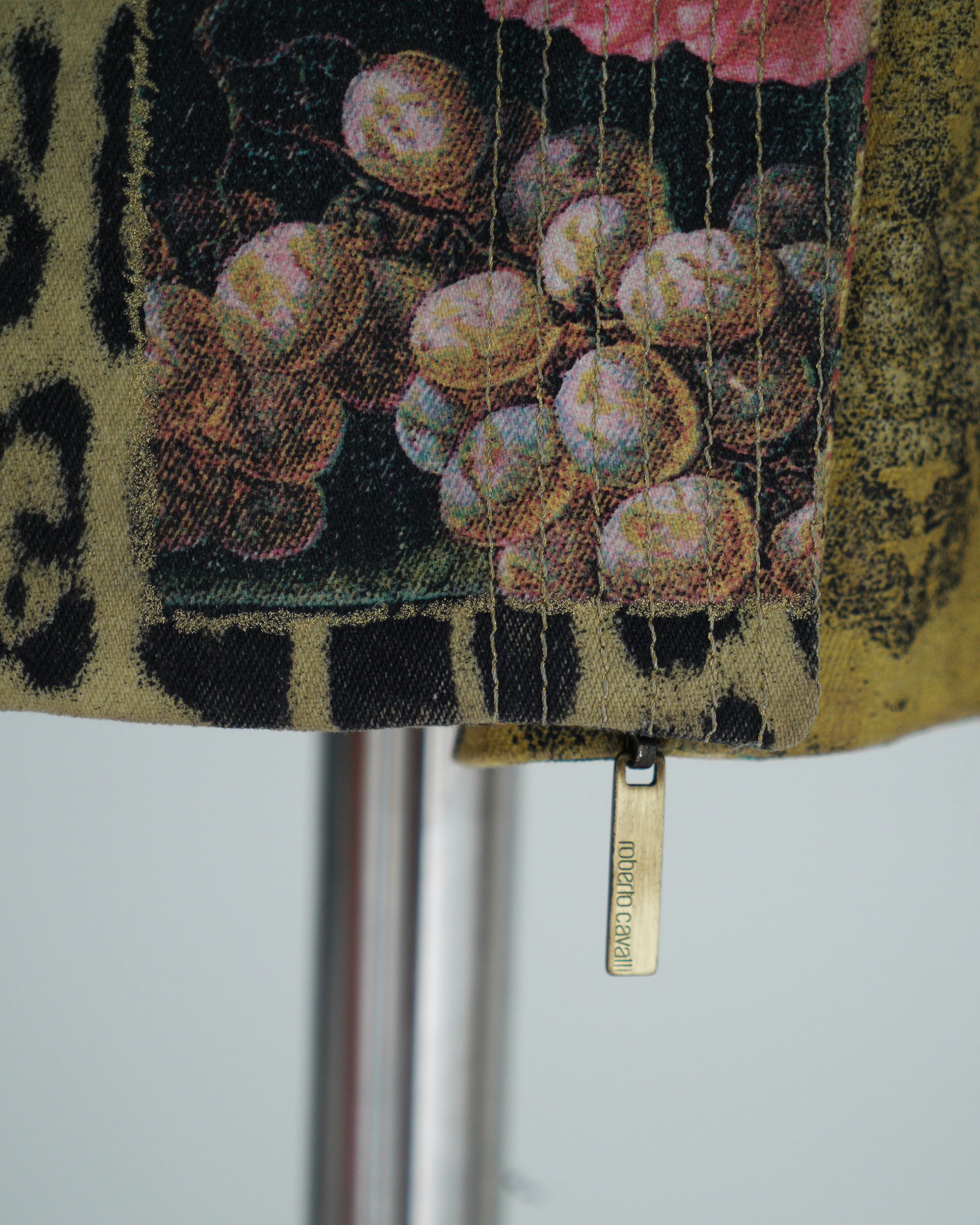 Roberto Cavalli "Patchwork" print biker jacket