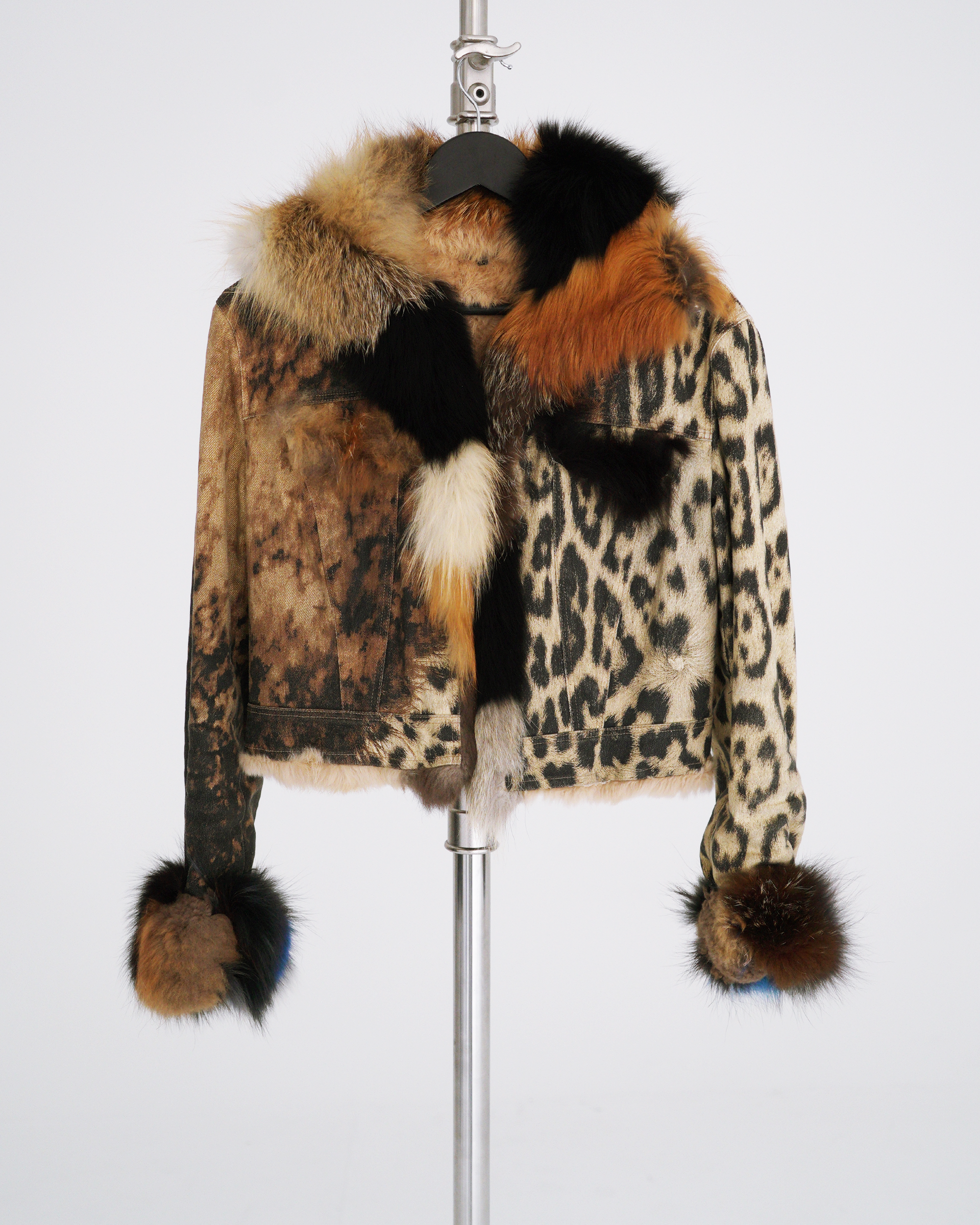 Roberto Cavalli A/W 2001 two-piece denim and fur set