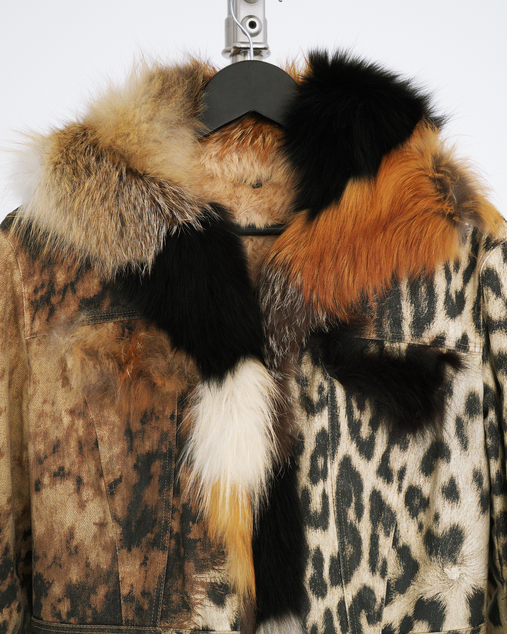 Roberto Cavalli A/W 2001 two-piece denim and fur set