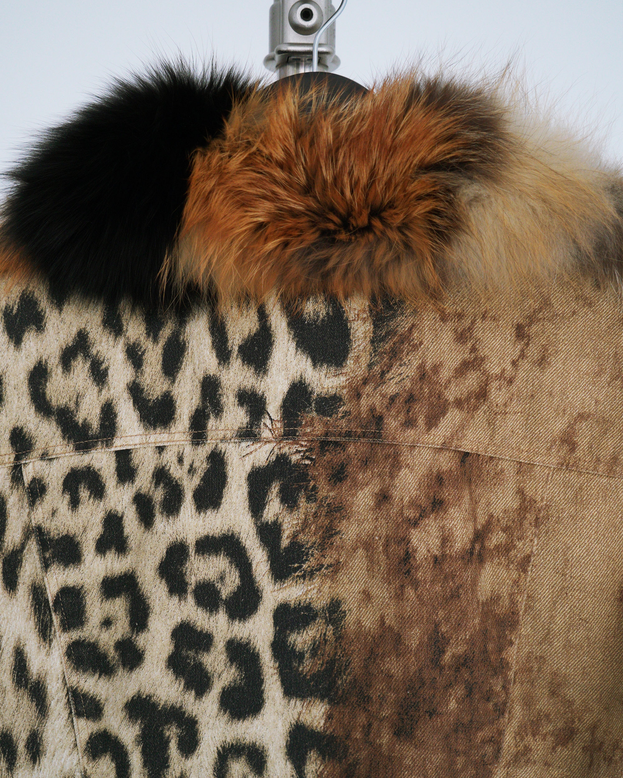 Roberto Cavalli A/W 2001 two-piece denim and fur set