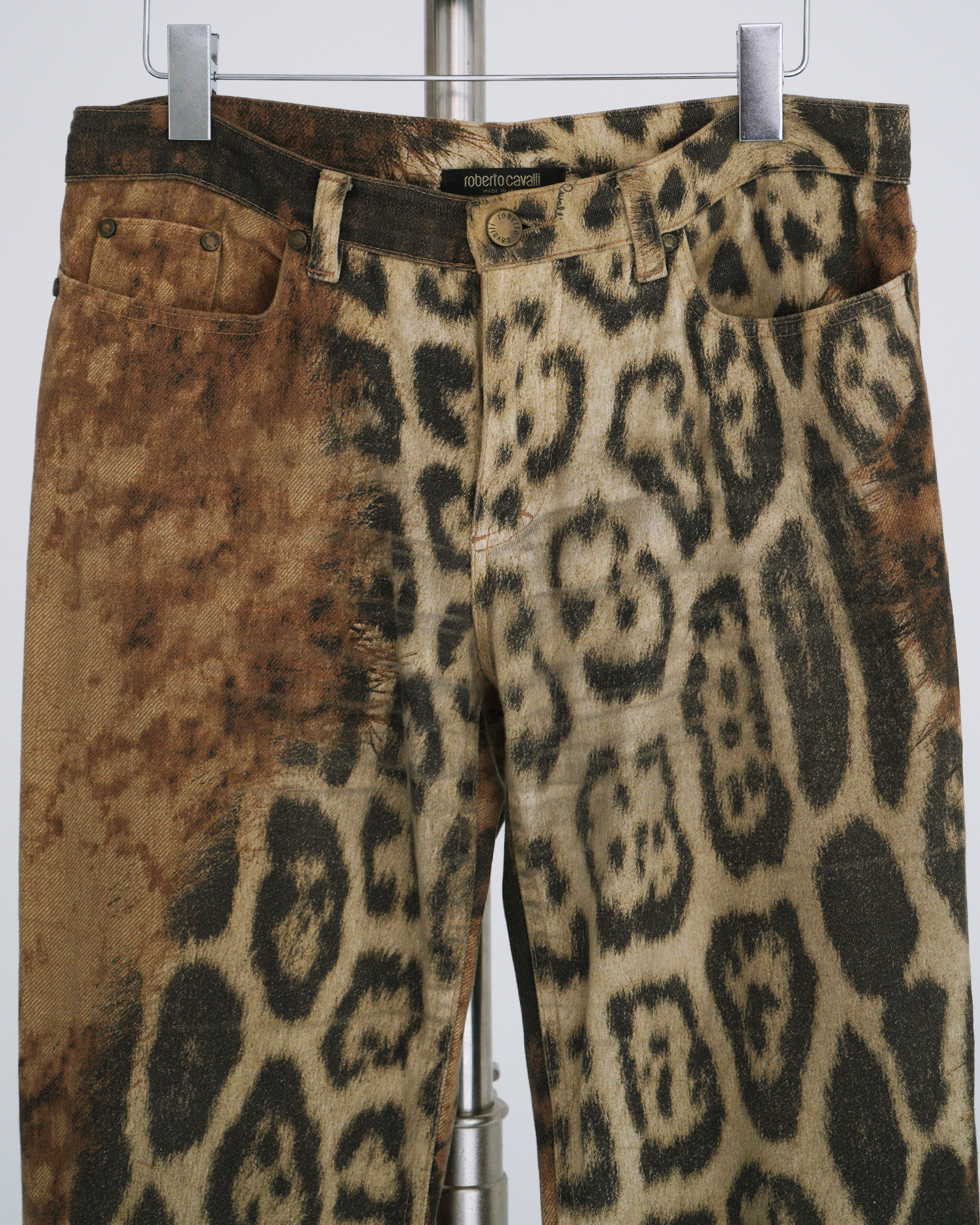 Roberto Cavalli A/W 2001 two-piece denim and fur set
