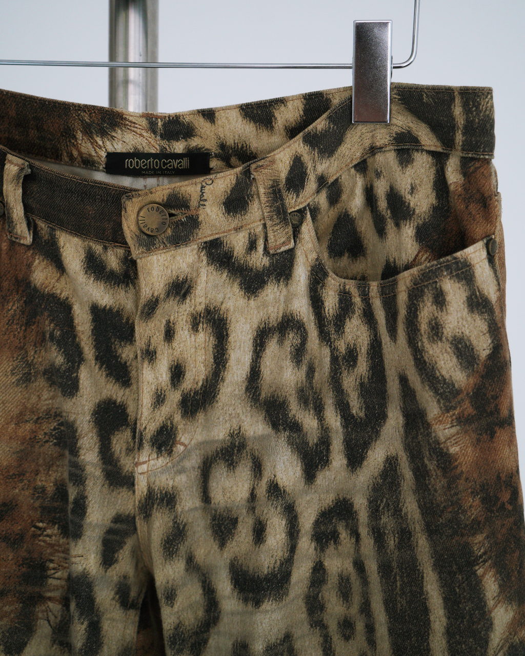 Roberto Cavalli A/W 2001 two-piece denim and fur set