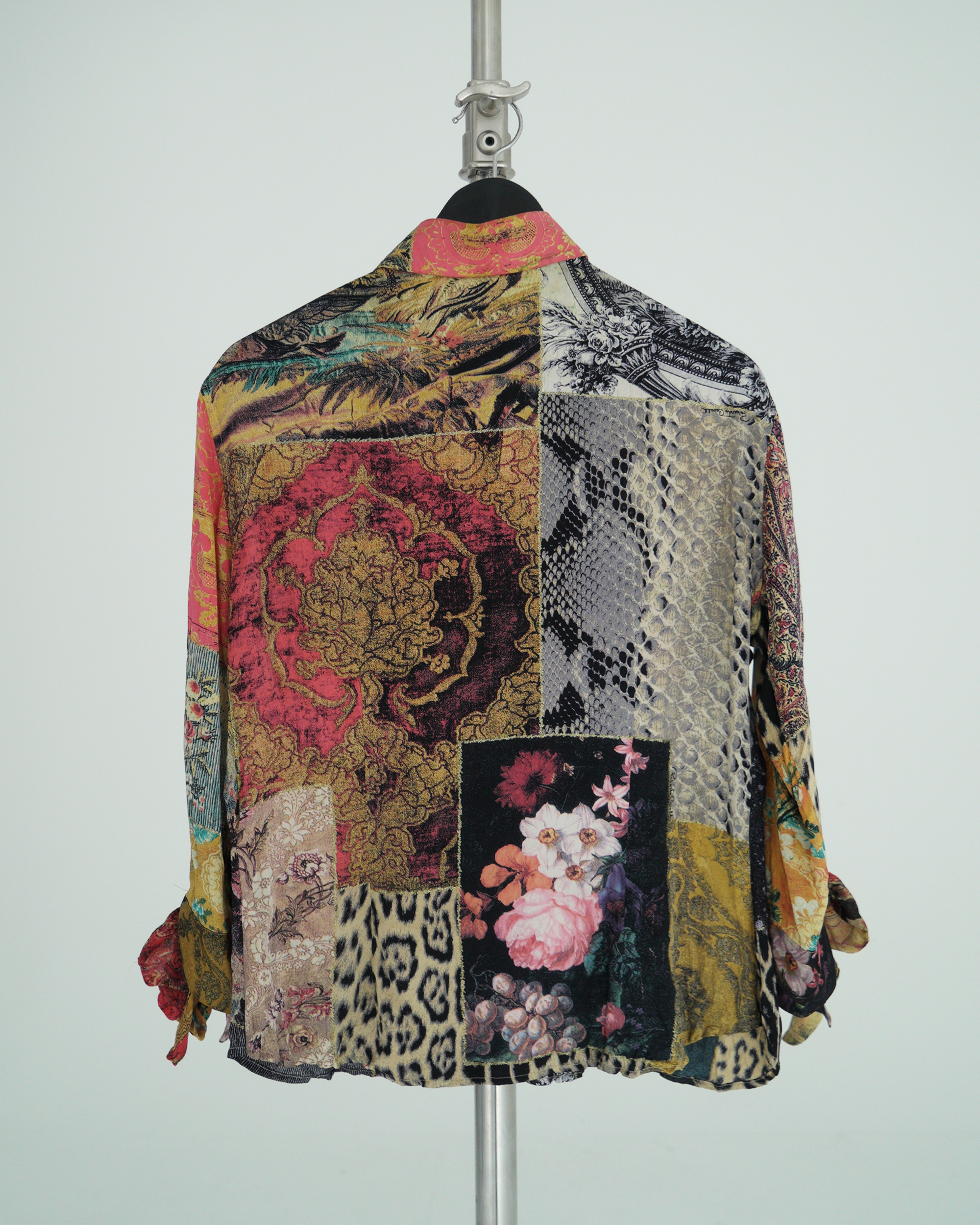 Roberto Cavalli "Patchwork" print silk blouse