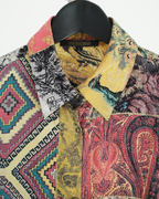 Roberto Cavalli "Patchwork" print silk blouse