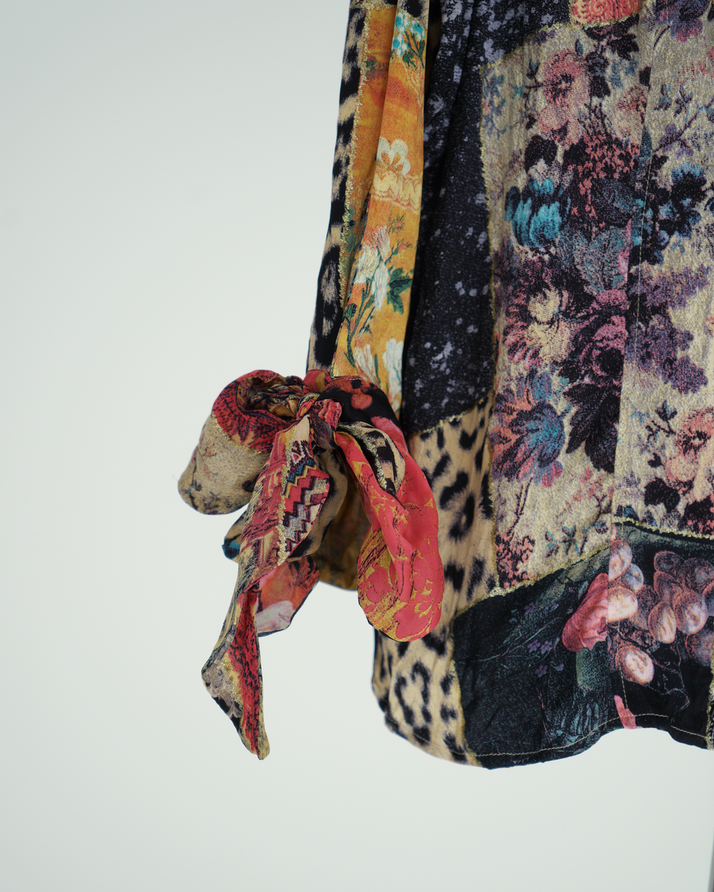 Roberto Cavalli "Patchwork" print silk blouse
