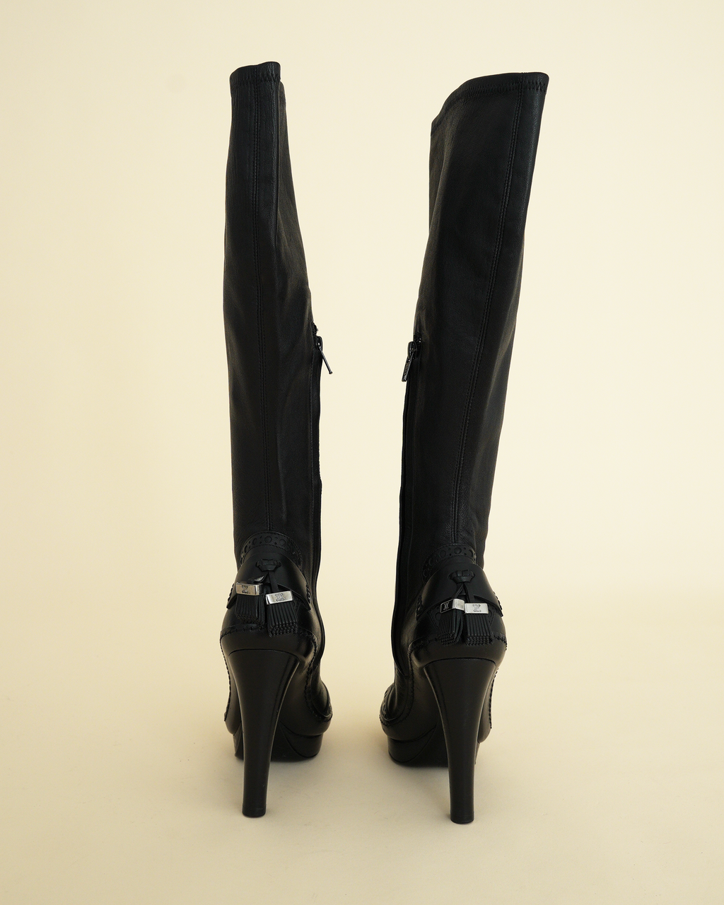 Celine A/W 2008 Brogue Wingtip Knee-High Stiletto Boots