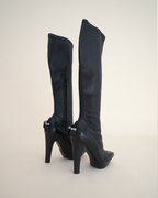 Celine A/W 2008 Brogue Wingtip Knee-High Stiletto Boots