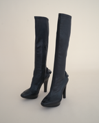 Celine A/W 2008 Brogue Wingtip Knee-High Stiletto Boots